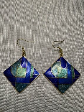 vintage 80’s cloisonné earrings